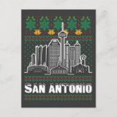 San Antonio Texas Ugly Christmas Postkarte (Vorderseite)
