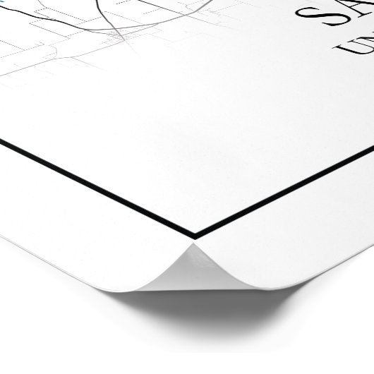 San Antonio Texas USA City Travel Poster (Ecke)