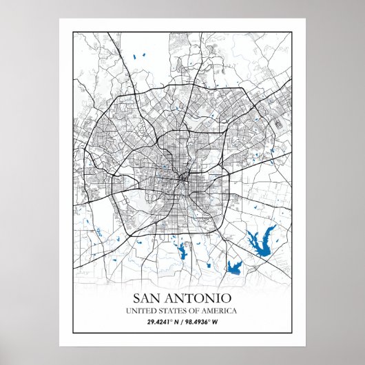 San Antonio Texas USA City Travel Poster (Vorne)