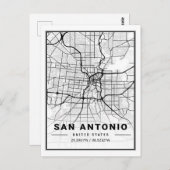 San Antonio Texas USA Travel City Map Poster Postkarte (Vorne/Hinten)