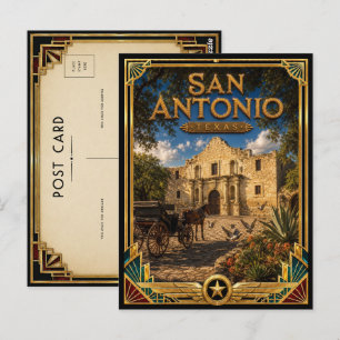 San Antonio Texas Vintage Art Deco Golden Age Postkarte