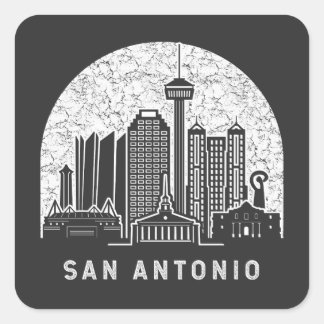 San Antonio Texas Vintage Quadratischer Aufkleber