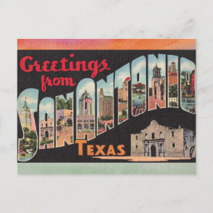 San Antonio Texas Vintage Reise Postkarte