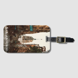 San Antonio Texas Vintage Stadt Reisen Wasserfarbe Gepäckanhänger