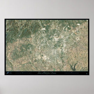 San Antonio, Texas vom Raumsatellitenplakat Poster