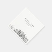 San Antonio Texas Wedding Paper Cocktail Napkin Serviette (Ecke)