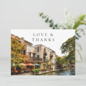 San Antonio Texas Wedding Photo Dankeskarte (Stehend Vorderseite)