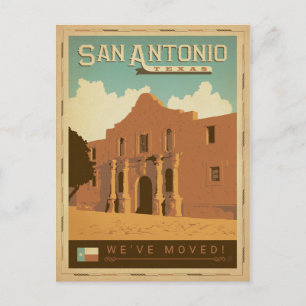 San Antonio, Texas Wir sind umgezogen Einladungspostkarte