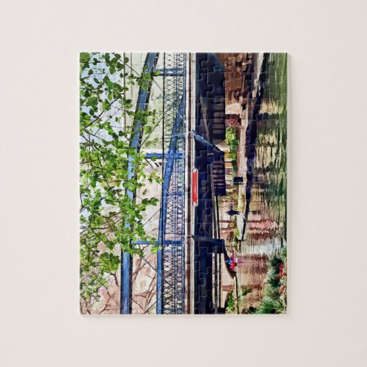 San Antonio TX - Brücke am Paseo del Rio Puzzle (Vertikal)