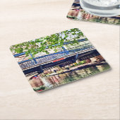 San Antonio TX - Brücke auf Paseo Del Rio Rechteckiger Pappuntersetzer (angewinkelt)