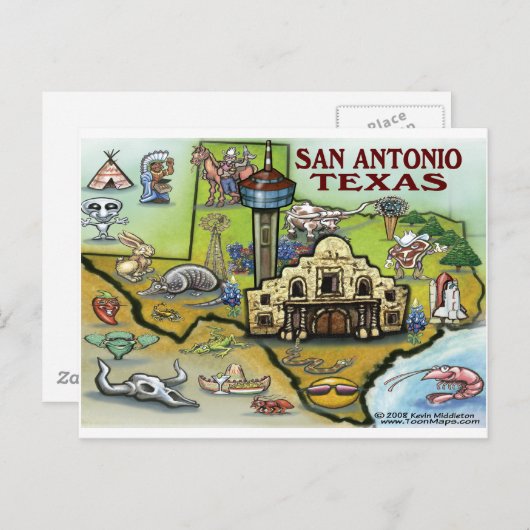 San Antonio TX Postkarte (Vorne/Hinten)