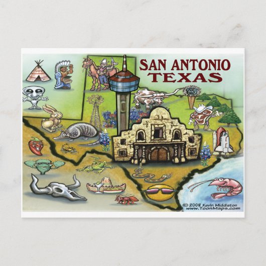 San Antonio TX Postkarte (Vorderseite)