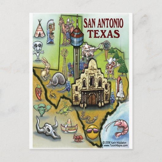 San Antonio TX Postkarte (Vorderseite)