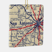 San Antonio TX Vintage Karte Keramikornament (Rechts)
