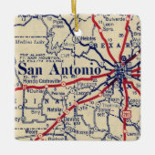 San Antonio TX Vintage Karte Keramikornament (Vorderseite)