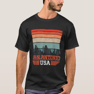 San Antonio USA Retro Vintag Sunset Skyline San A  T-Shirt