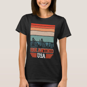 San Antonio USA Retro Vintage Sonnenuntergang Skyl T-Shirt