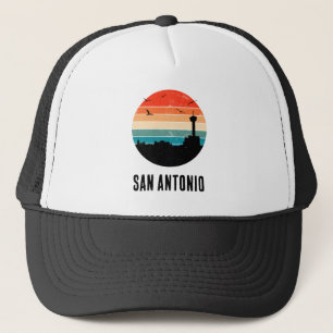 San Antonio Vintag Sunset Cityscape Trucker Hat Truckerkappe