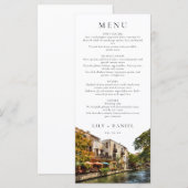 San Antonio Watercolor Destination Wedding Menükarte (Vorne/Hinten)