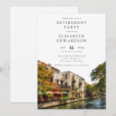 San Antonio Watercolor Retirement Party Einladung (Vorne/Hinten)