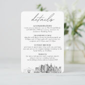 San Antonio Wedding Details Eintrittskarte Begleitkarte (Stehend Vorderseite)