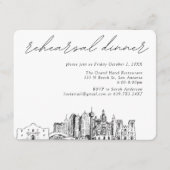 San Antonio Wedding Elegante Probe Dinner Begleitkarte (Vorderseite)