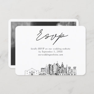 San Antonio Wedding Minimalistisch Sketch UAWG Begleitkarte