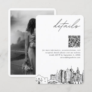 San Antonio Wedding Modern Details QR Code Begleitkarte