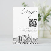San Antonio Wedding Modern UAWG QR Code Begleitkarte (Stehend Vorderseite)
