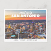 San Antonio Wedding Save the Date Retro Postcard Postkarte (Vorderseite)