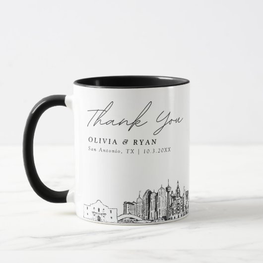 San Antonio Wedding Simple Custom Coffee Tasse (Links)