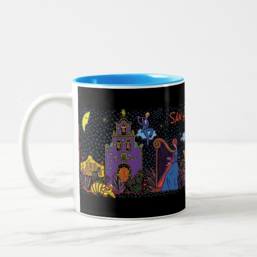 San Antonioserenade-Kaffee-Tasse Zweifarbige Tasse (Links)