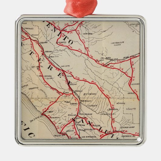 San Benito, Fresno, Monterey, San Luis Obispo Ornament Aus Metall (Vorne)