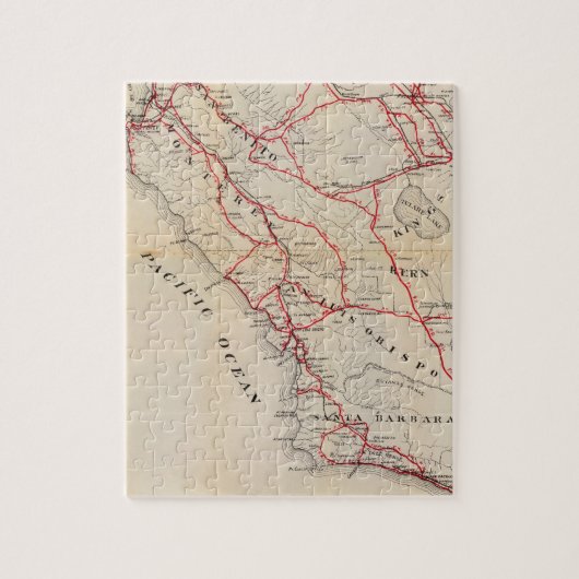 San Benito, Fresno, Monterey, San Luis Obispo Puzzle (Vertikal)