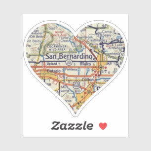 San Bernadino Vintage Karte Aufkleber