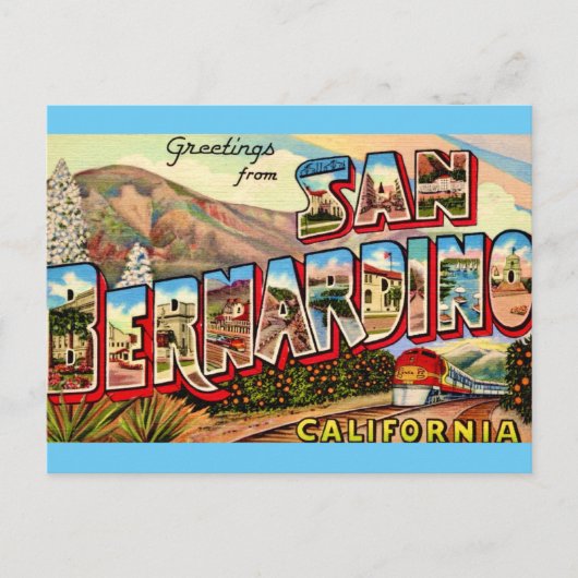 San Bernardino CA Gruß Postkarte (Vorderseite)