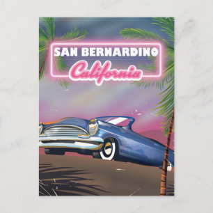 San Bernardino California Retro USA Reiseplakat Postkarte