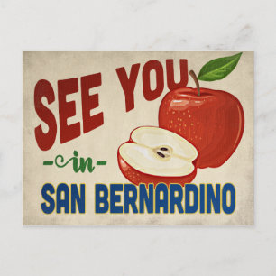 San Bernardino Kalifornien Apfel - Vintage Reise Postkarte
