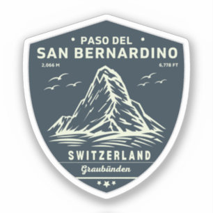 San Bernardino Pass Motorrad Schweiz apls Aufkleber