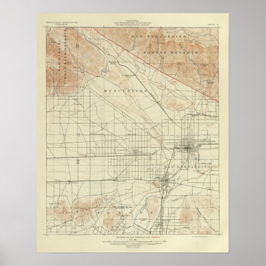 San Bernardino Quadrangon mit San Andreas Rift Poster (Vorne)