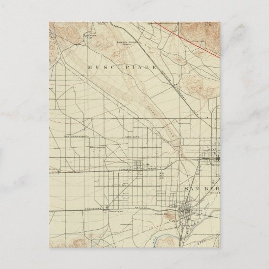 San Bernardino Quadrangon mit San Andreas Rift Postkarte (Vorderseite)