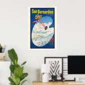 San Bernardino Schweiz Vintage-Skiposter Poster (Heimbüro)