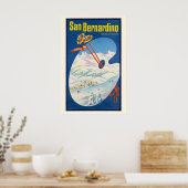 San Bernardino Schweiz Vintage-Skiposter Poster (Küche)