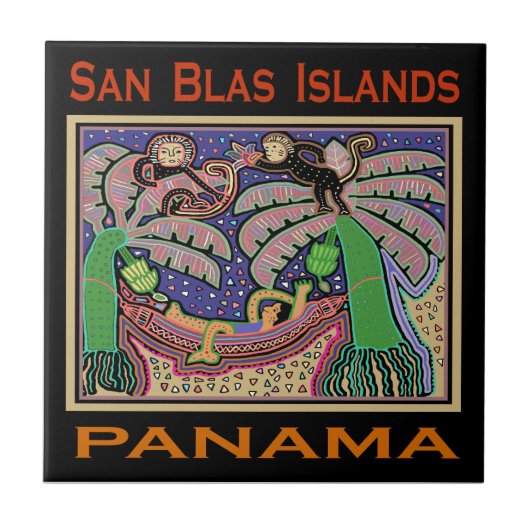 San Blas Inseln Panama Mola Fliese (Vorderseite)