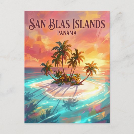San-Blas-Inseln Panama Postkarte (Vorderseite)