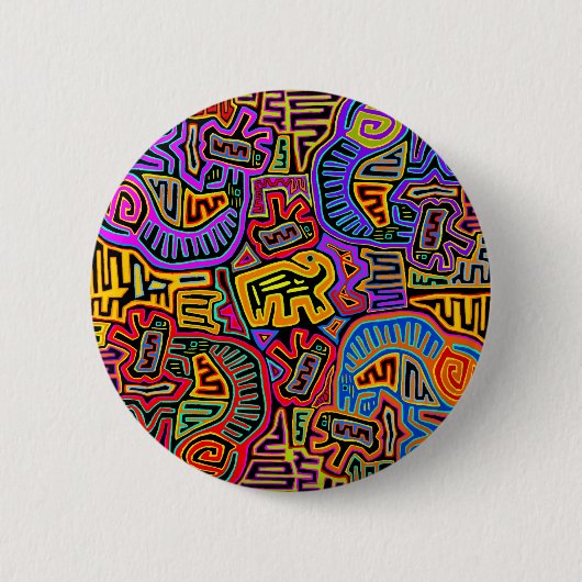 San Blas Island Mola Collage Button (Vorderseite)