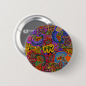 San Blas Island Mola Collage Button (Vorne & Hinten)