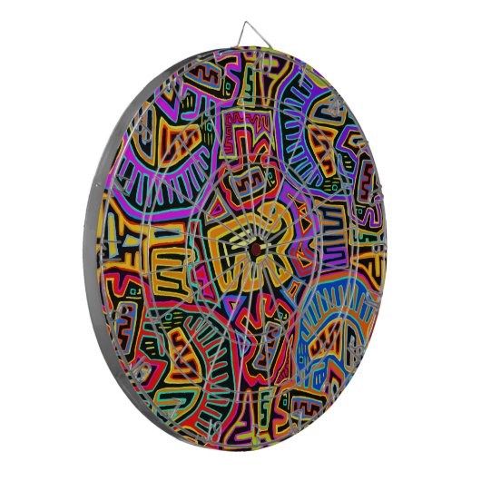 San Blas Island Mola Collage Dartscheibe (Vorderseite Links)