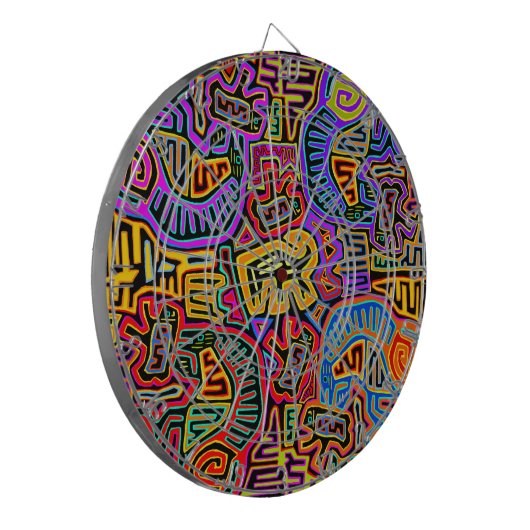 San Blas Island Mola Collage Dartscheibe (Vorderseite Links)