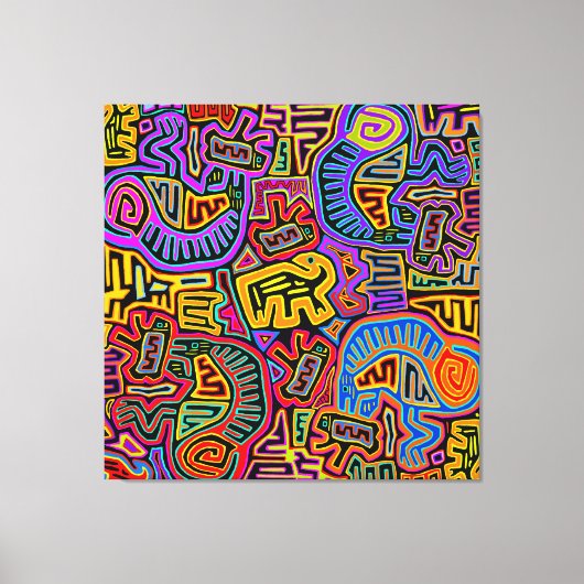 San Blas Island Mola Collage Leinwanddruck (Vorderseite)